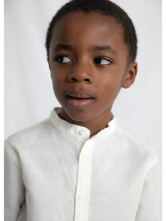Kids One Color Long-Sleeved Ecru Shirt