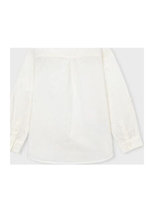 Kids One Color Long-Sleeved Ecru Shirt