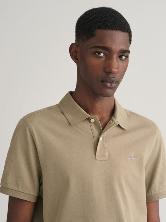 Men's Blouse Gant Shield Pique Ss Polo Shirt 2210/203 Olive Beige