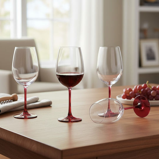 Domumart Set Gläser für Weißwein aus Kristall in Weiß Farbe Mit Stiel 350ml 6Stück