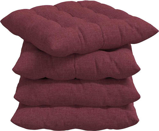 vidaXL Zierkissen Burgundisch 4 Stück 40x40cm vidaXL Zierkissen Burgundisch 4 Stück 40x40cm