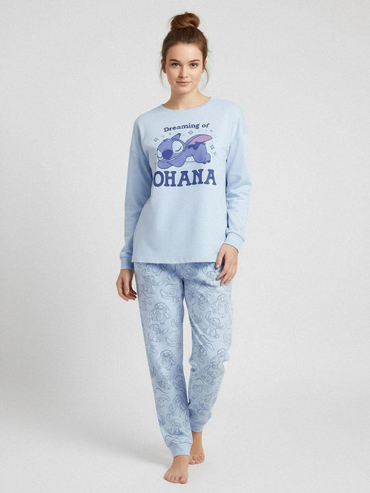 Cerda Παιδική Πιτζάμα Βαμβακερή Γαλάζια Stitch