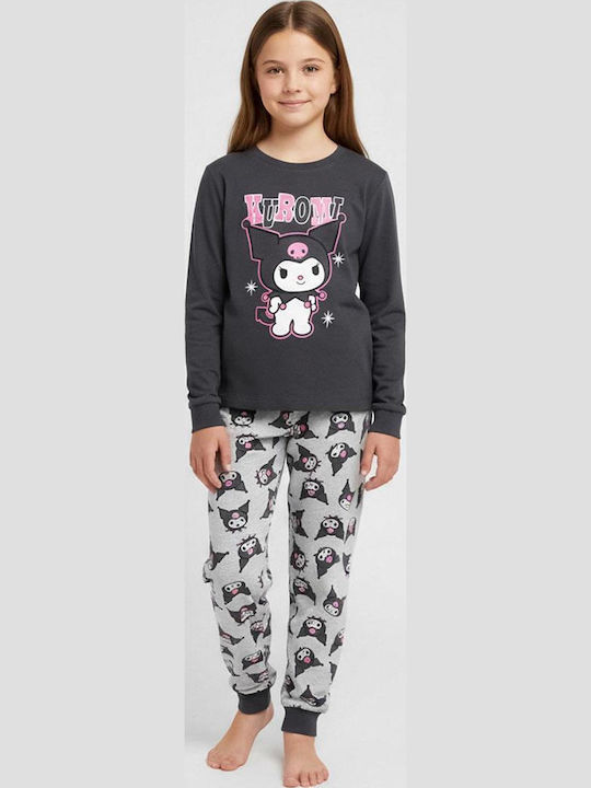 Cerda Παιδική Πιτζάμα Βαμβακερή Μαύρη Hello Kitty Kuromi