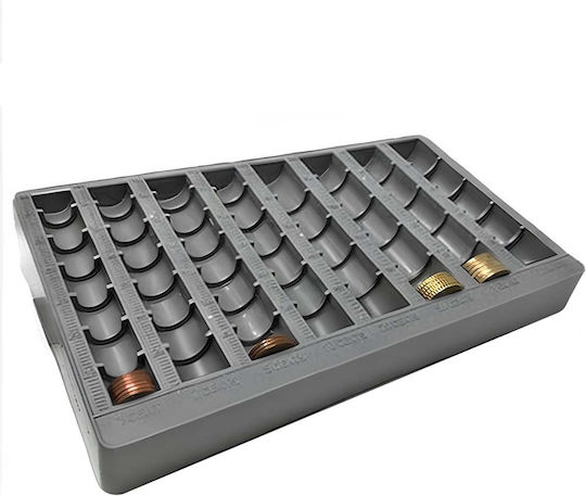 Avizar Compartmentalized Plastic Money Tray Cash Organization Grey