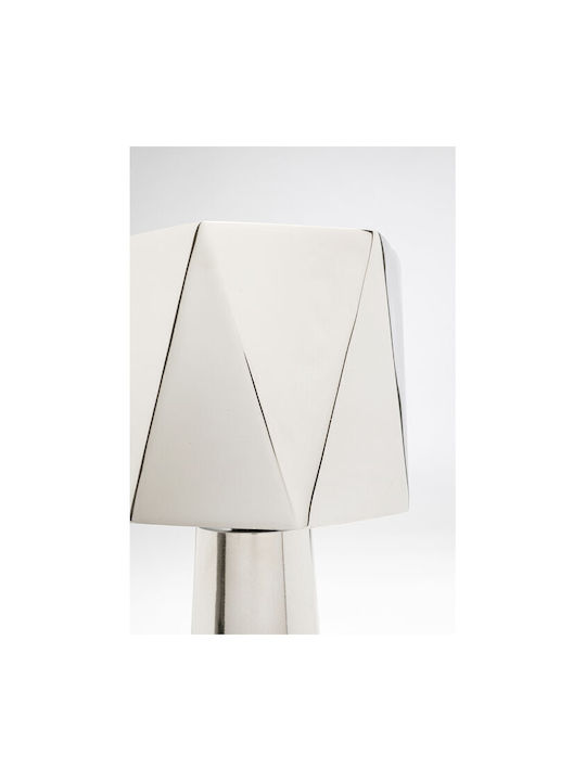 Kare Design Metall Tischlampe mit Silber Schirm und Basis