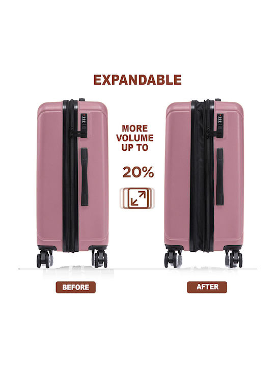 Quasar Valize de Călătorie Dure Powder Pink cu 4 roți Set 3buc