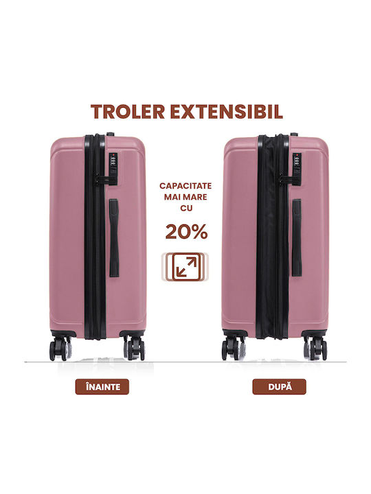 Quasar Valize de Călătorie Dure Powder Pink cu 4 roți Set 3buc