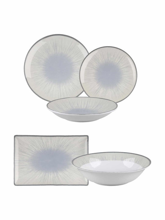 Oriana Ferelli Blue Porcelain Dinnerware Set 20pcs