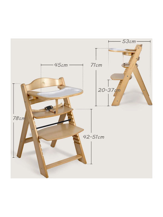 Nukido Hochstuhl & Holzsitz Beige