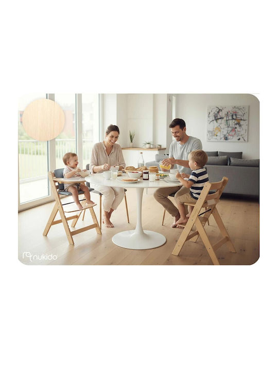 Nukido Hochstuhl & Holzsitz Beige
