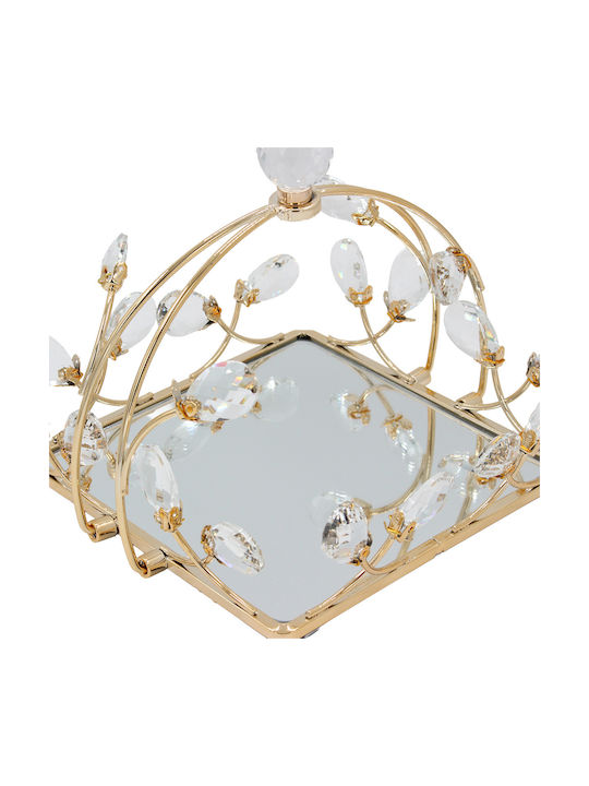 Keskor Metallic Decorative Tray with Mirror 22x21x18cm