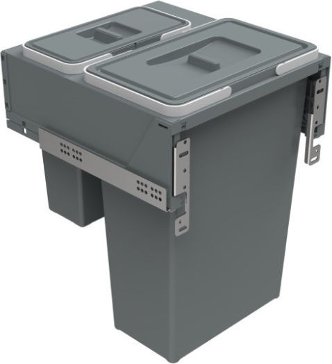 Elletipi Waste Bin Waste Plastic Gray 70lt 1pcs