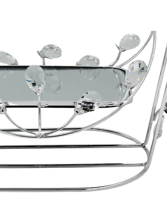 Keskor Platou Decorativ Metalic Argintiu 1buc 36x20x23buc Keskor Platou Decorativ Metalic Argintiu 1buc 36x20x23buc
