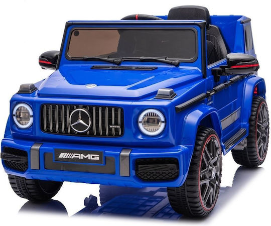 Mercedes Benz G63 AMG Едноместен с Дистанционно Управление Лицензиран 12 Волта Син за 2+ Години