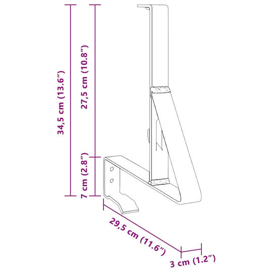 vidaXL Υλικό Περίφραξης Κήπου από Ατσάλι 29.5x3x34.5εκ. 2τμχ