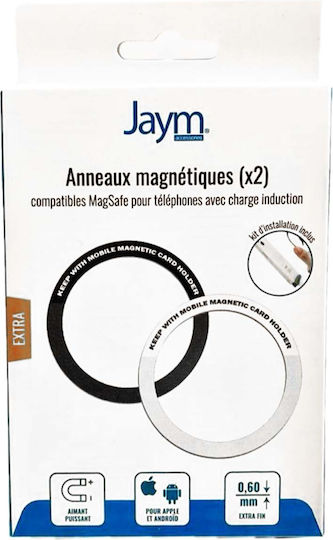 Jaym 2-pack Magsafe Magnetic Rings Smartphone Black Silver
