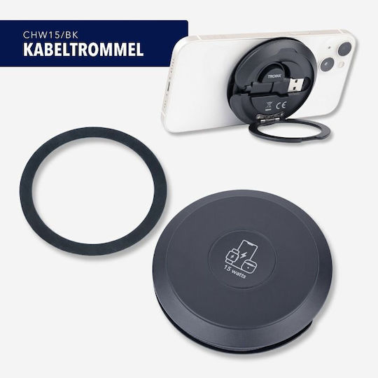 Troika Φορτιστής Magsafe 15W Μαύρος (KABELTROMMEL)