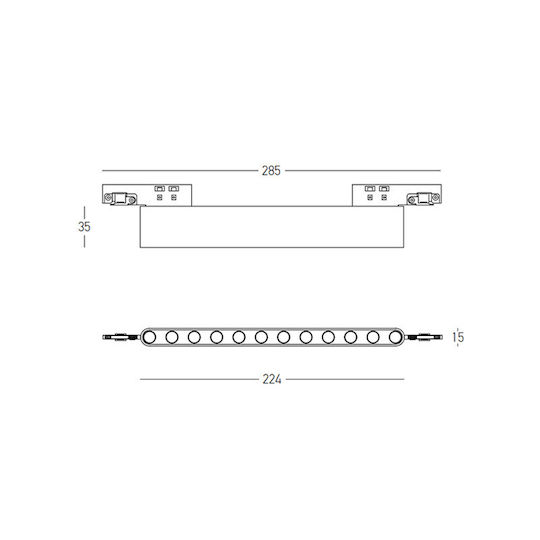 Zambelis Lights LED Lumina liniară Lumină Plafon 10W Alb cald