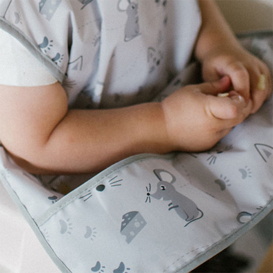 Babyono Mouse Waterproof Fabric Coverall with Hoop & Loop Fastener and Pocket for 2 m+