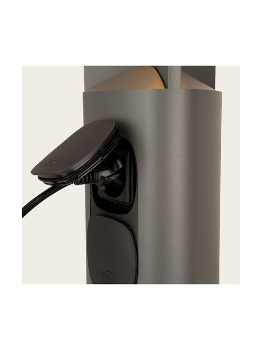 Zambelis Lights Outdoor Floor Lamp Small Post LED 7W with Warm White Light IP54 Gray