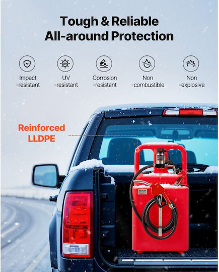 Vevor Diesel Transfer Tank 32 Gallons Portable Kerosene Tank Electric Transfer Pump 12v Dc 10gpm 13 Foot Delivery Hose & Self-Sealing Nozzle Compatible with Diesel & Kerosene