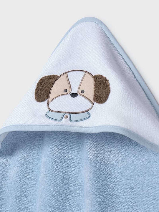Mayoral Hooded Baby Bath Towel Sky Blue