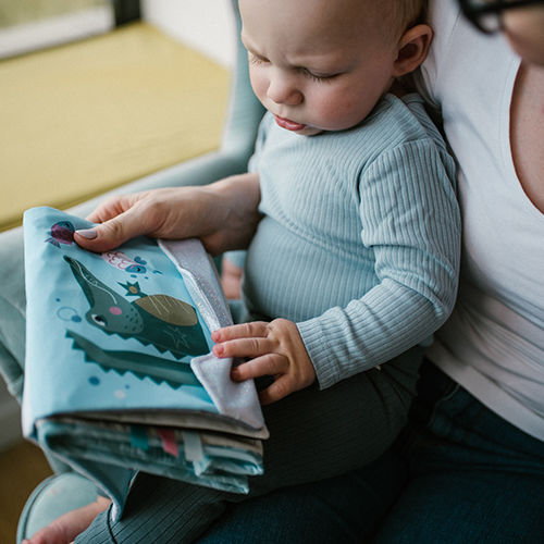 Babyono Safari Activity Book Fabric with Sounds for Newborns