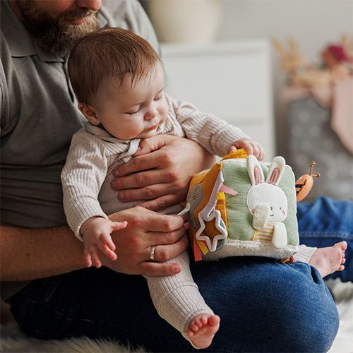 Babyono Baby Aktivitätsspielzeug Würfel Nature aus Stoff mit Sounds für Neugeborene