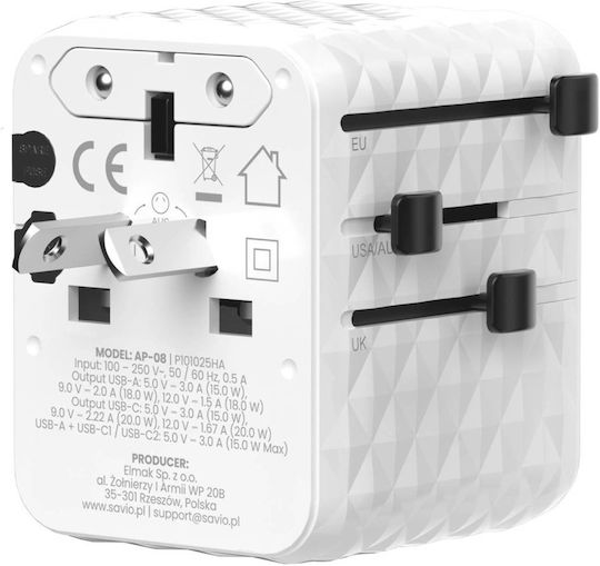 Savio Universal Plug Adapter