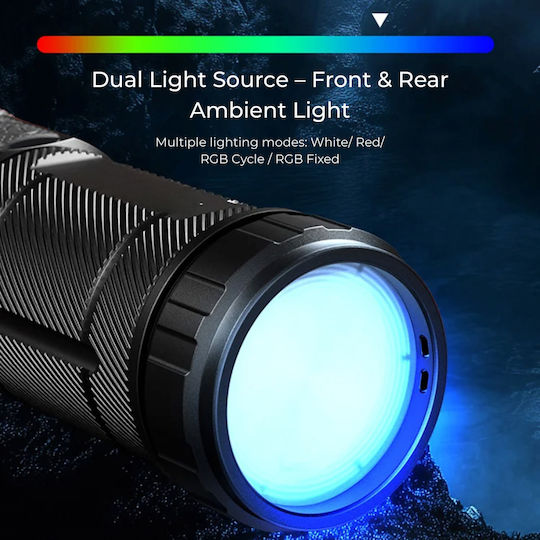 Ledholics Rechargeable Flashlight LED with Maximum Brightness 800lm Red