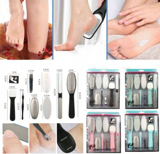 Roza Professional Manicure & Pedicure Care Set 9pcs Stainless Steel Tools Manicure Pedicure Kit Pink Case