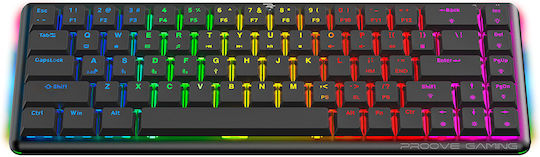 Proove AFK Безжичен Гейминг Механична Клавиатура 65% с Outemu Red суичове и RGB подсветка (Английски US) Черен