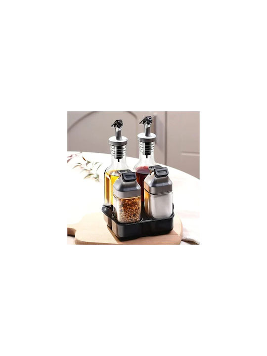 Δοχεία Ξύδι Öl- & Essigspender-Set mit Salz- und Pfefferstreuer Glas mit Ausgießer