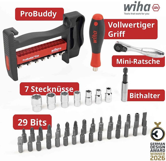 Wiha Magnetic Căpăcel cu Patrat de Prindere 1/4" Diametru 72mm 1buc