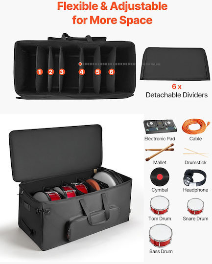 Vevor Vevor Drums Case with Padded Black