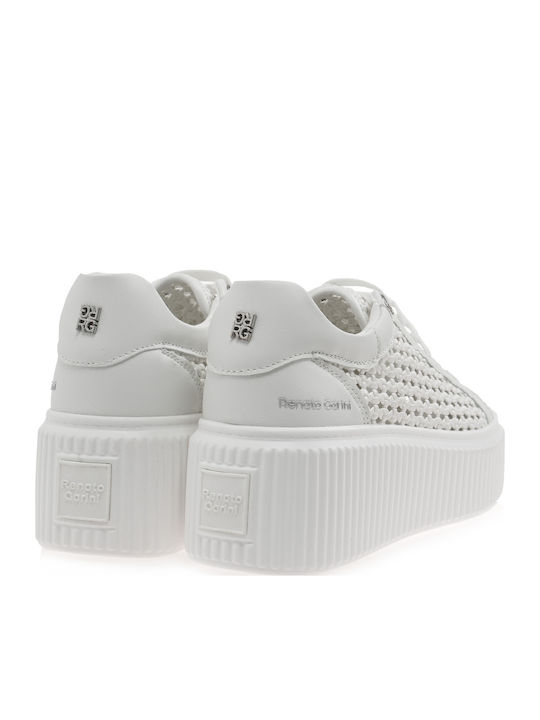 Damen Sneakers Λευκο Πλεκτο