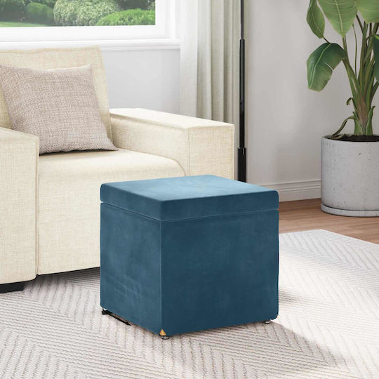 Hocker Für die Küche Gepolstert mit Samt Blue 41x41x40cm