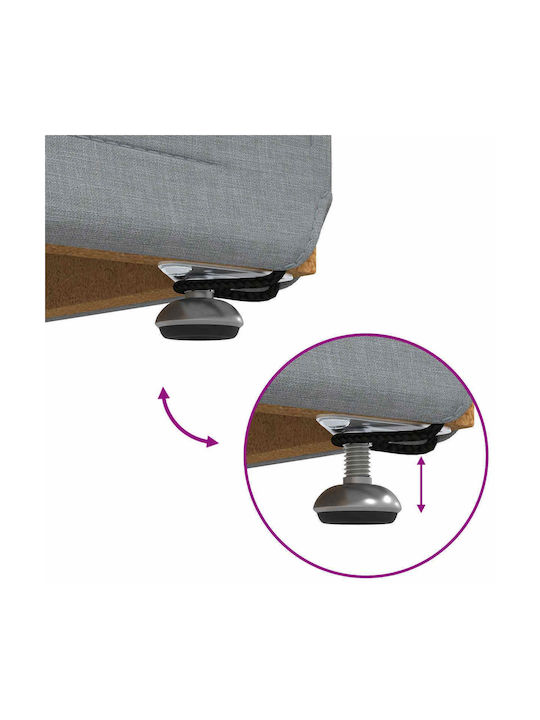 Stool For Kitchen Upholstered with Fabric Light Gray