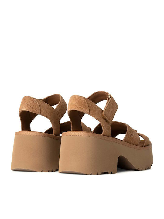 New Heights Ankle Strap Sandals Brown