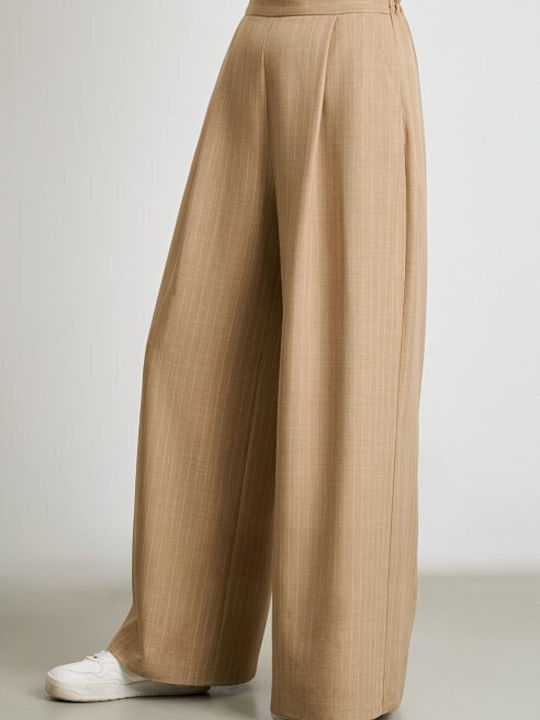Damen Beige Set mit Hoch tailliert Hose