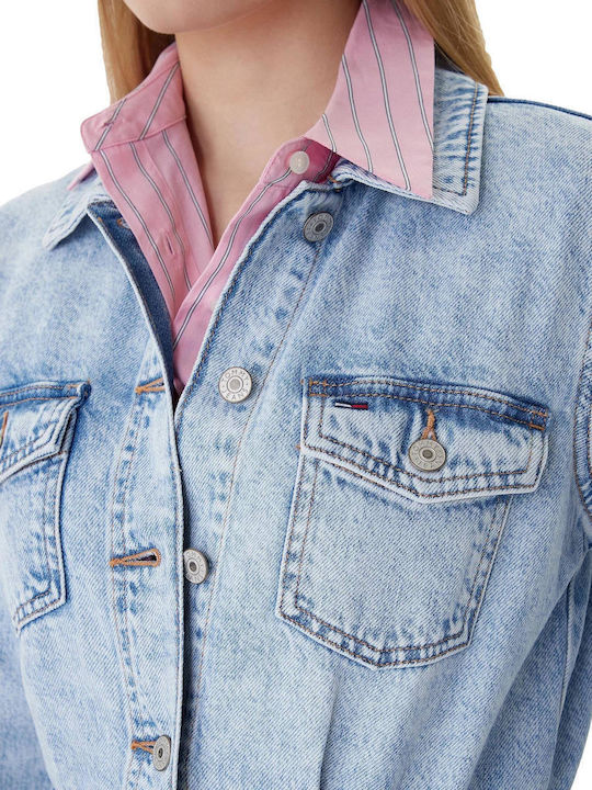 Summer Mini Denim Dress Blue