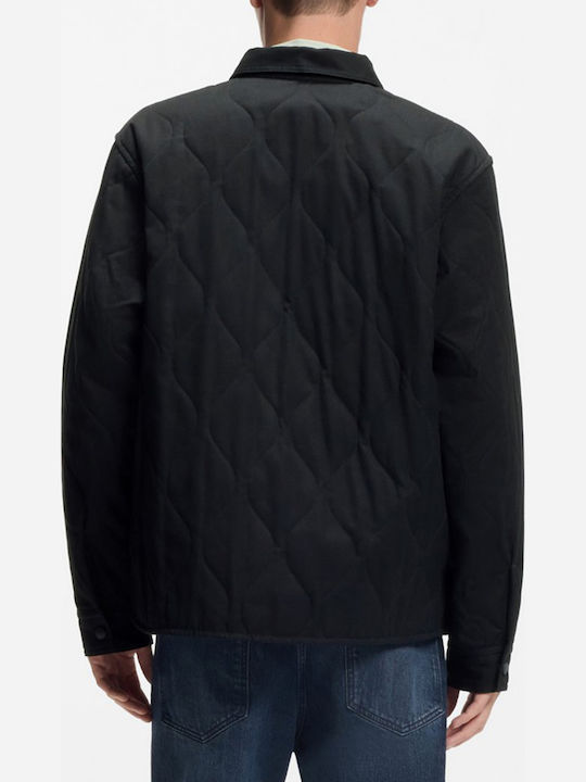 Hugo Βαμβακερό Overshirt Μαύρο