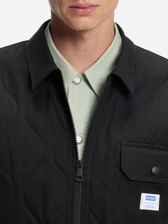 Long Sleeve Cotton Overshirt Black