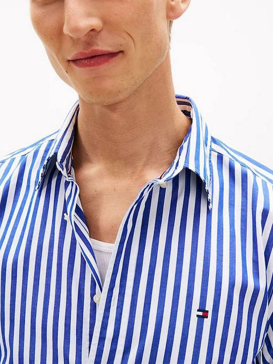 Tommy Hilfiger Classic Βαμβακερό Πουκάμισο Wedge Blue-stripe Tommy Hilfiger Classic Βαμβακερό Πουκάμισο Wedge Blue-stripe