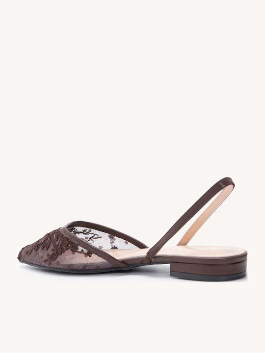 Braune Slingback Damen Ballerinas Mit Transparentem Obermaterial