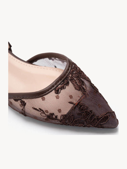 Braune Slingback Damen Ballerinas Mit Transparentem Obermaterial