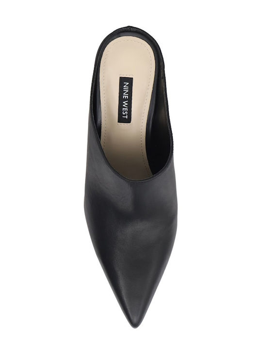 Amini Mules with Chunky High Heel in Black Color
