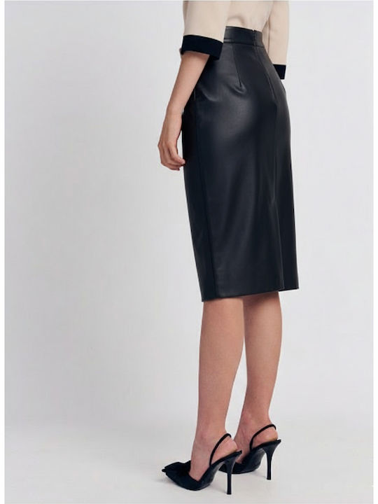 Leder Bleistift Hoch tailliert Rock Black