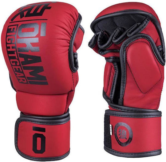 Okami MMA Gloves Training V2 Leather Red
