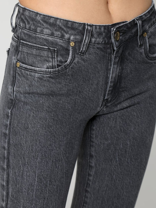 Hoch tailliert Damenjeans in Schlanker Passform Black